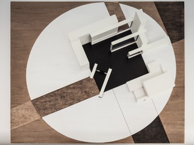 3D interpretatie naar 'Proun 1E - Die Stadt' van El Lissitzky