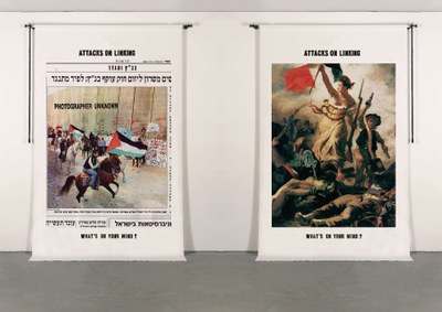 Attacks on Linking: Scrolls – What’s on Your Mind? (Photographer Unknown [Reuters, Haaretz], Demonstration Against the Wall (1 July 2004)
Attacks on Linking: Scrolls – What’s on Your Mind? (Eugene Delacroix, Liberty Leading the People, 1830)