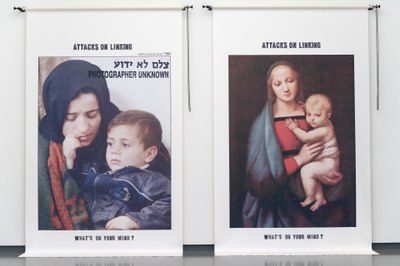 Attacks on Linking: Scrolls – What’s on Your Mind? (Photographer Unknown / Zahoul Family, Hussan Village, 23 Feb. 2004)
Attacks On Linking: Scrolls – What’s on Your Mind? (Raphael / Madonna del Granduca, ca. 1505)