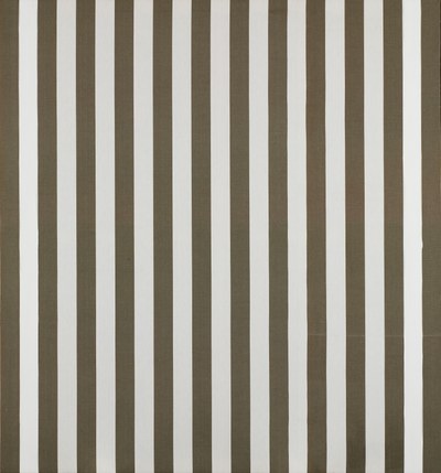 Fragmente einer Rede über die Kunst. 18 peintures sur toile. Tissus rayés blancs et colorés. Décembre 1981 blanc et marron