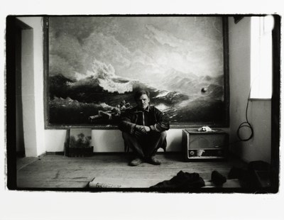 Friend of mine - Kolka on the background of my father's picture