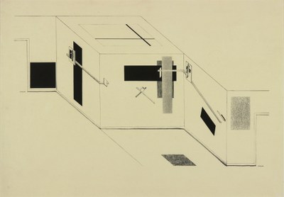Prounenraum (Prounruimte, litho uit 1e Kestnermap ' Proun')