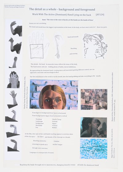 The detail as a whole – background and foreground
Work with the active (dominant) hand [AY 124]