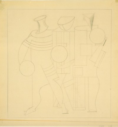 Werktekening voor 'Sportsmänner' (Sportlieden)