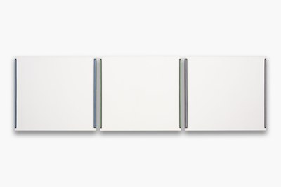 White Wraparound Triptych (blue, green, lavender)