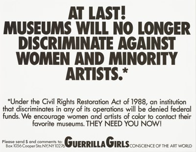 At last! Museums will no longer discriminate against women and minority artists