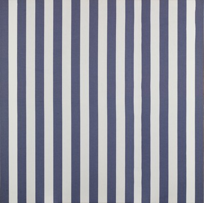 Fragmente einer Rede über die Kunst. 18 peintures sur toile. Tissus rayés blancs et colorés. Juin 1976 blanc et bleu