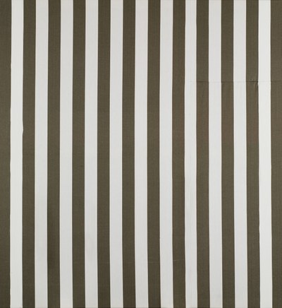 Fragmente einer Rede über die Kunst. 18 peintures sur toile. Tissus rayés blancs et colorés. Mai 1971 blanc et marron