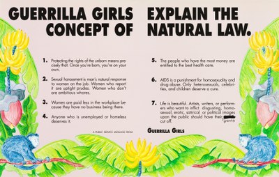 Guerrilla Girls explain the concepts of natural law
