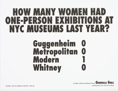 How many women artists had one-person exhibitions in NYC art museums last year?
