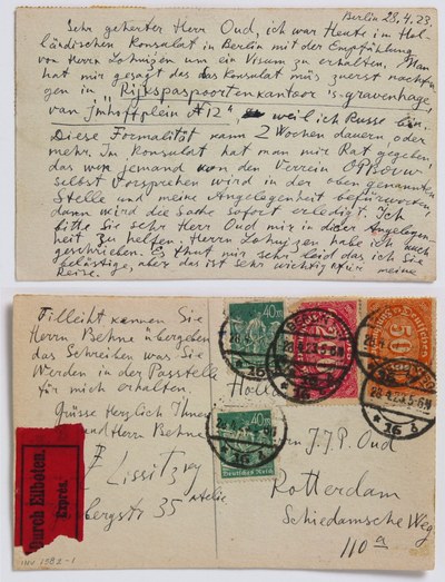 Kaarten aan J.J.P. Oud