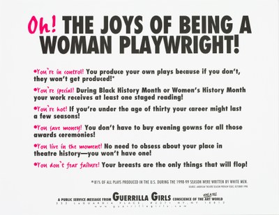 Oh! The joys of being a woman playwright!