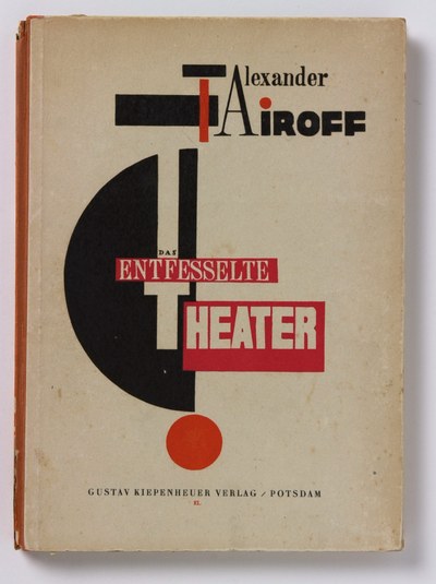 Omslagontwerp voor  'Das entfesselte Theater. Aufzeichnungen eines Regisseurs (Het ontketende theater. Aantekeningen van een regisseur)' van Alexander Tairoff