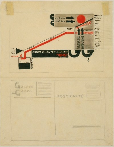 Ontwerpen voor een briefkaart voor Galerie von Garvens, Hannover