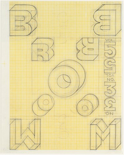 Overdracht vel voor omslagontwerp tijdschrift 'Broom' (nr. 3 vol. 5)