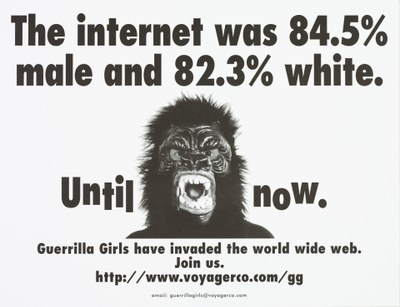 The Internet was 84.5% male and 82.3% white until now