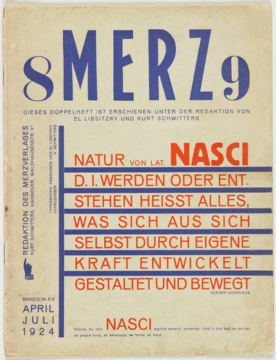 Tijdschrift lay-out voor 'Merz' 8/9 (april/juli) Nasci-nummer
