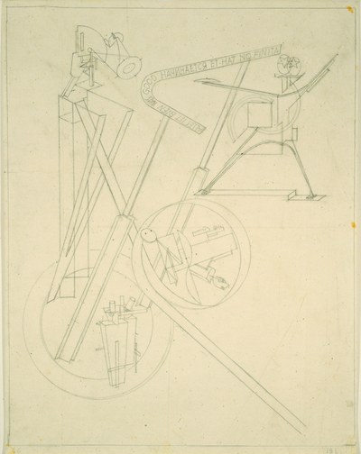 Werktekening voor titelblad 'Teil der Schaumachinerie' (Deel van de toneelinstallatie)