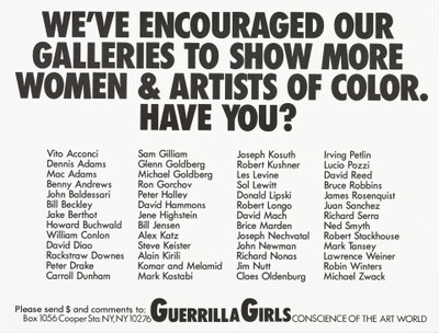 We've encouraged our galleries to show more women and artists of color. Have you?