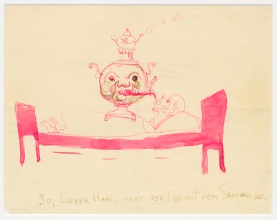 Zelfportret met samovar. Brief aan Sophie Küppers